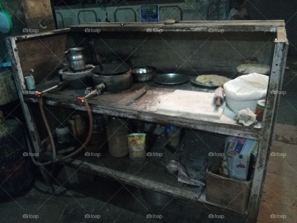 kooking system at a punjabi prantha dhaba.
