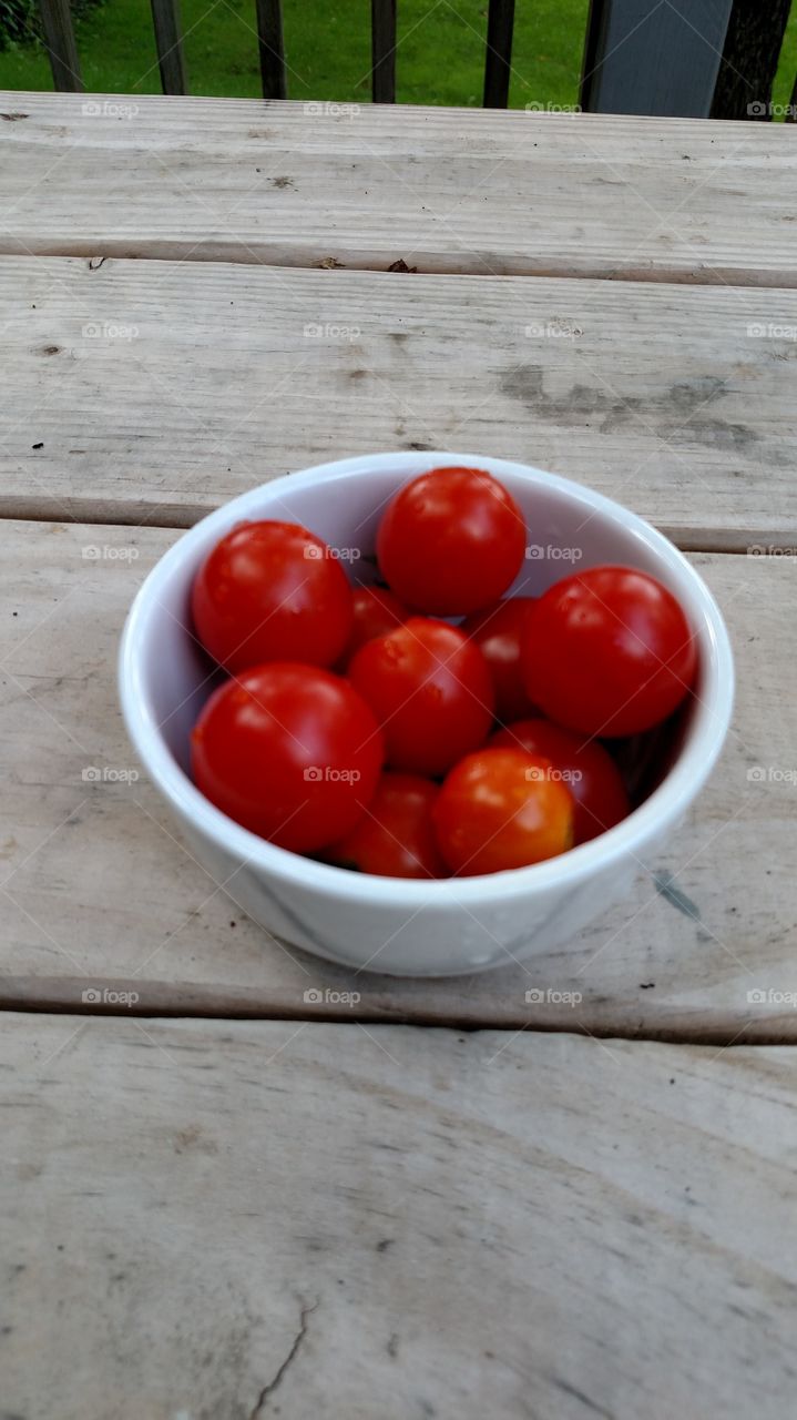 Cherry tomatoes from the garden