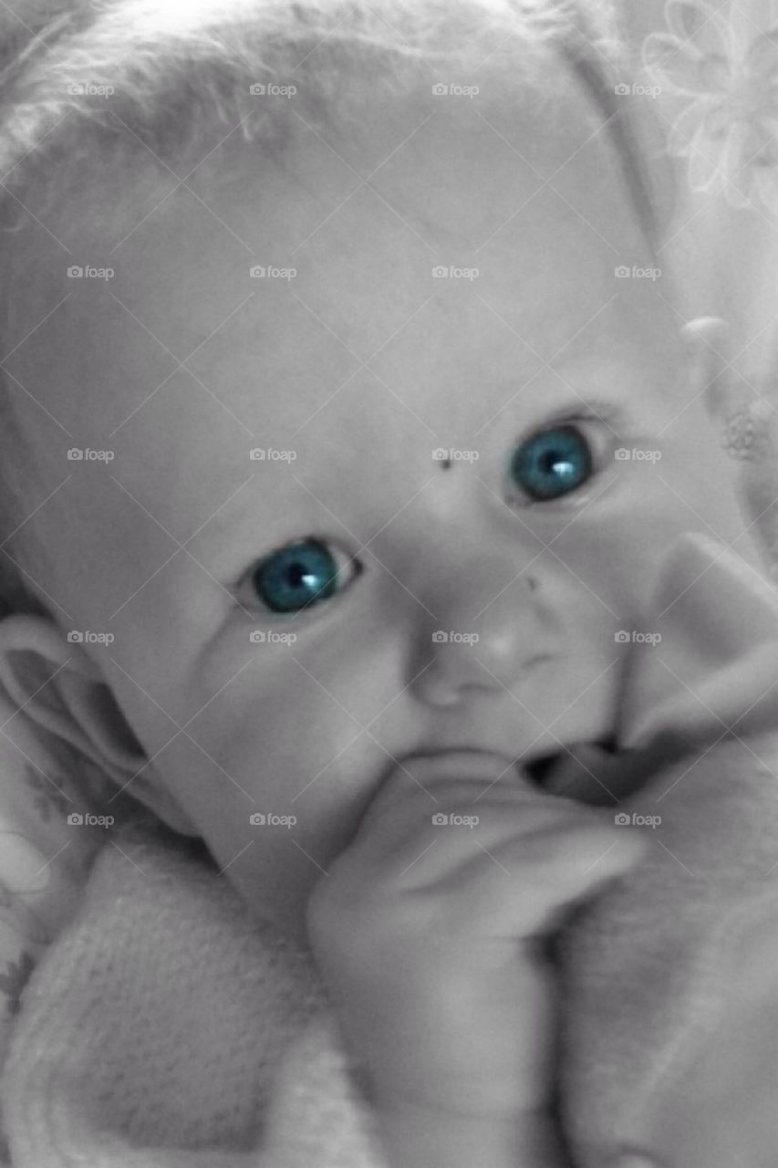 Baby girl blue eyes