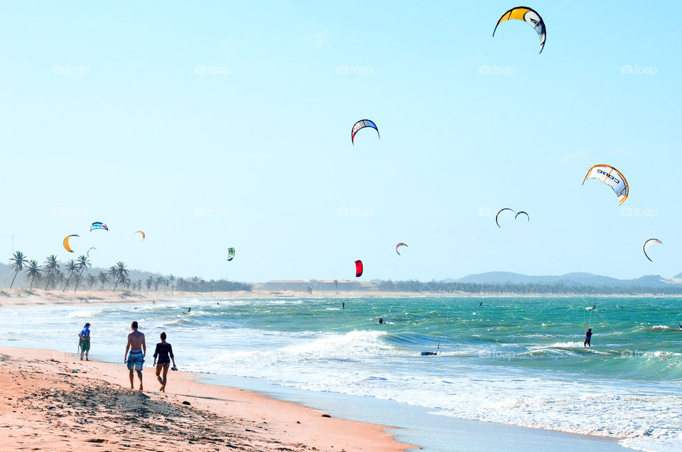 A beautiful summer day for kitesurfing or just taking a walk on the beach