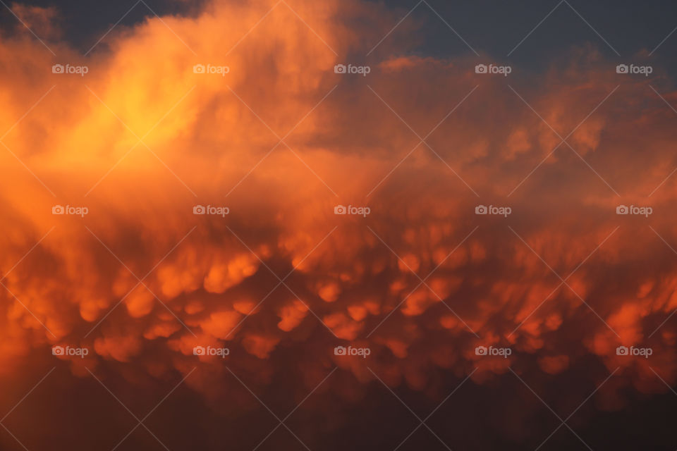 Vibrant orange cloud