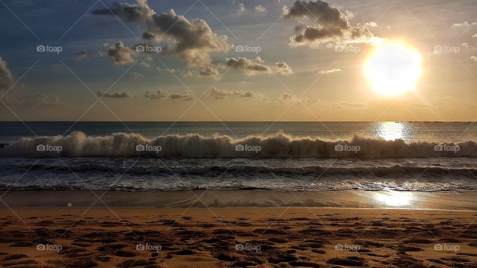 Sunset in Jimbaran Beach, Bali, Indonesia