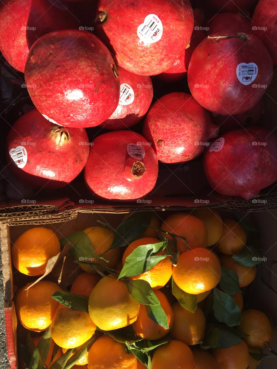 Pomegranates and mandarins