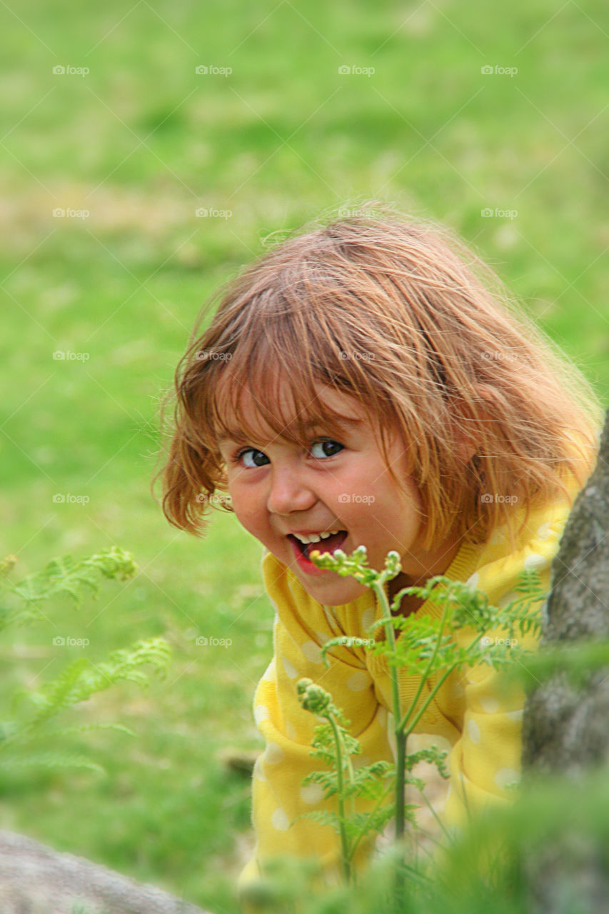 green girl happy yellow by geebee