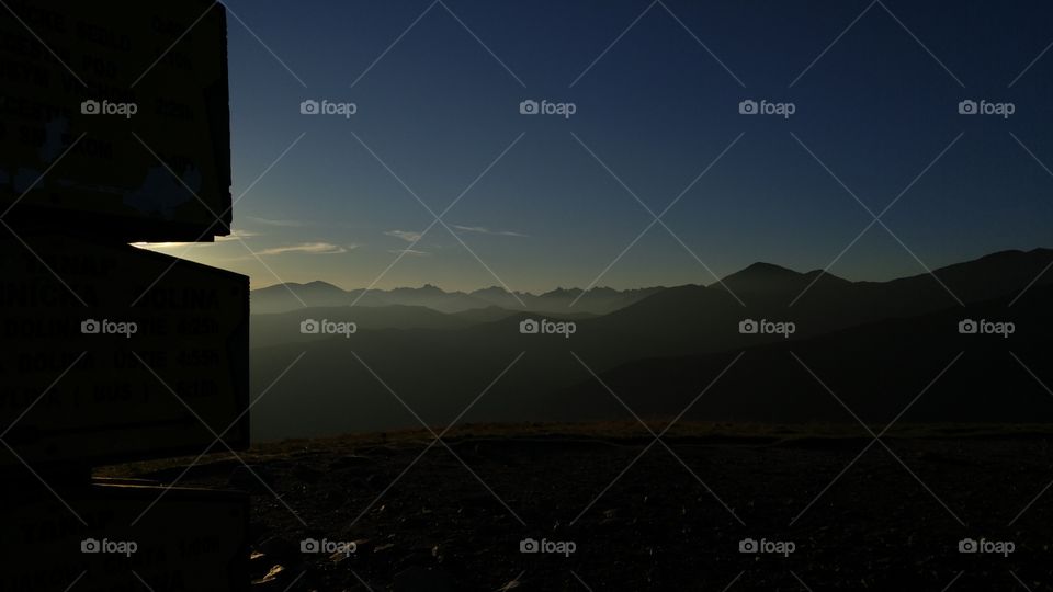 A beautiful mountain sunset in Tatry mountains, Slovakia