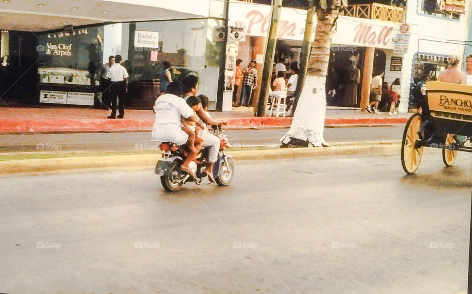 Family on Motorcycle in Puerto Vallarta