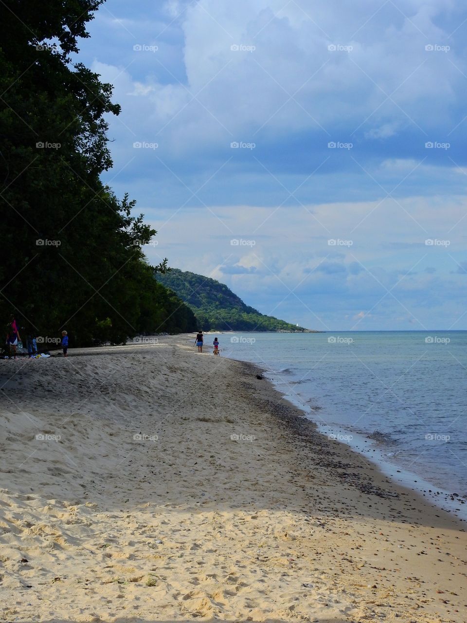 Walking along the beach 