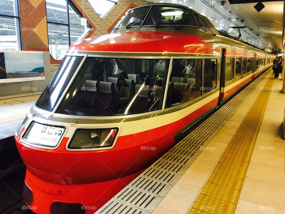 The Romance car limited express bound for Hakone, Japan. 