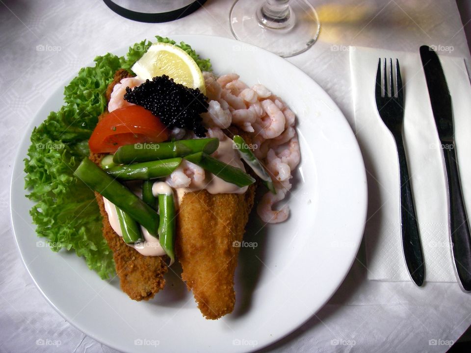Danish smørrebrød, fried fish