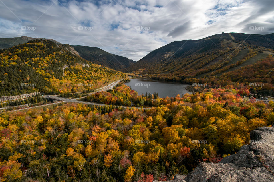 Just climb up on some rocks to get a great overview of some beautiful foliage in New England
