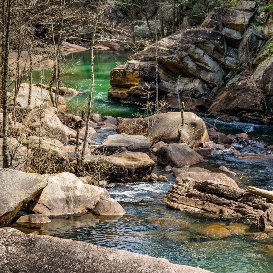 Beautiful capture of Tallulah River flowing through Tallulah Gorge State Park