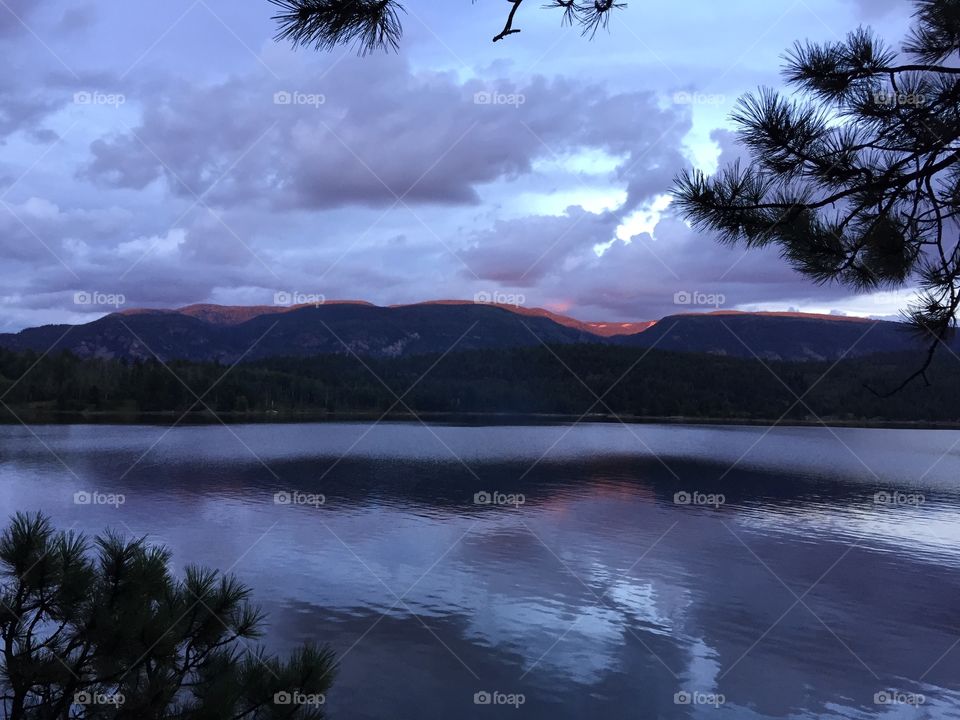 Sunset at lake