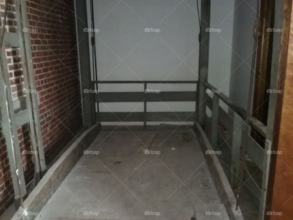 Abandoned manual elevator.