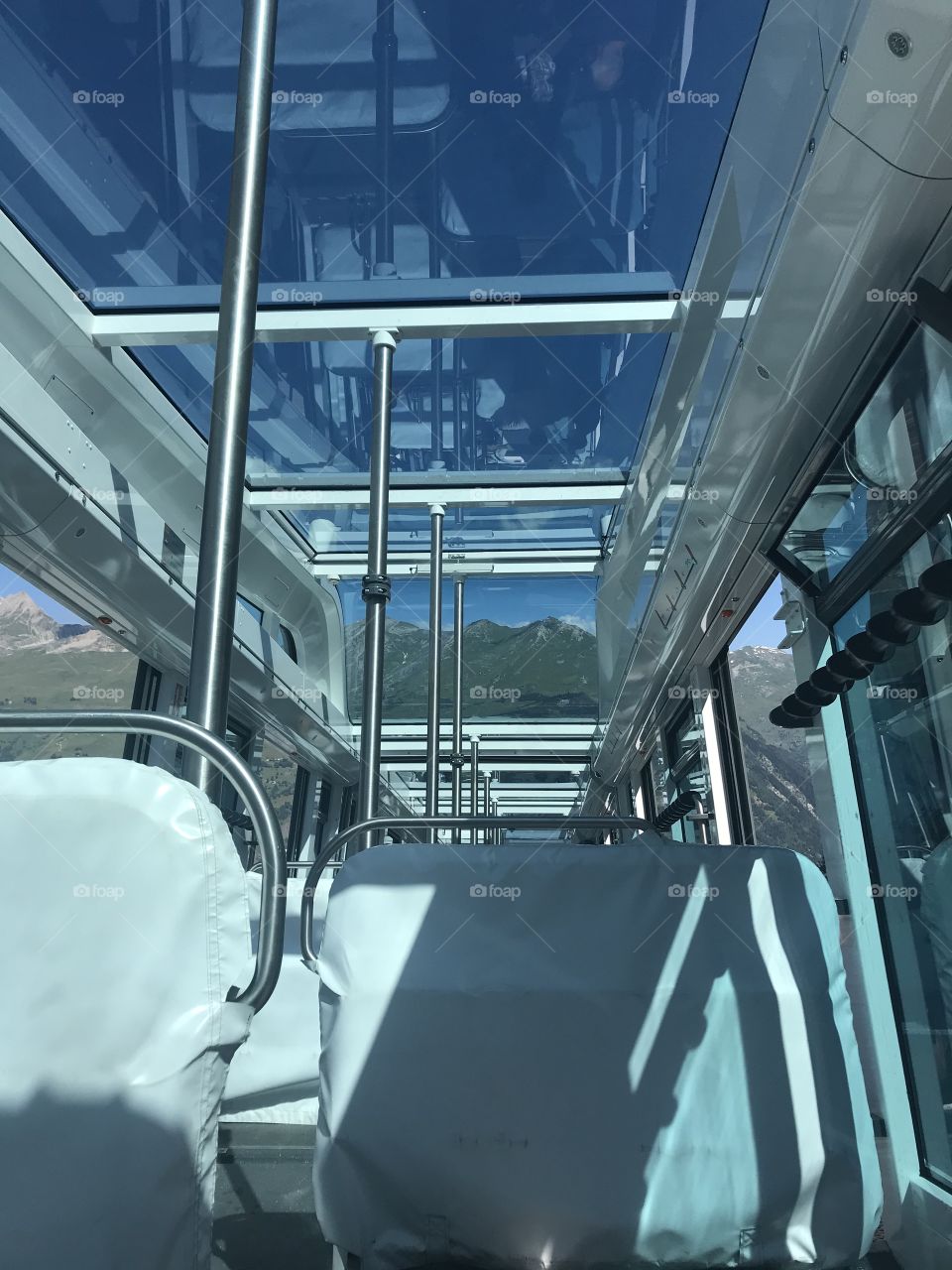 Inside the finicular 