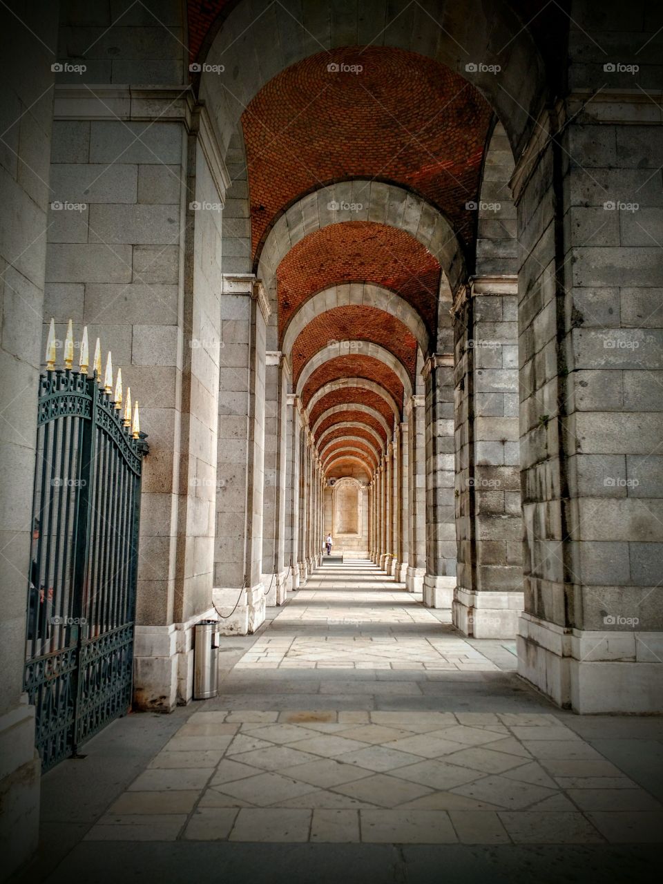 Archway of Royal Palace. Madrid, Spain