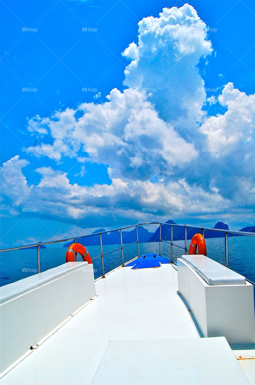 sky blue sea yacht by sherald