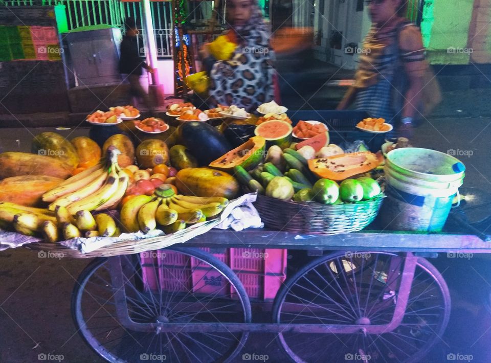Fruit stall, on the street of Calcutta.