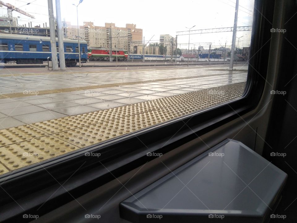 travel transport view Minsk Belarus railways station