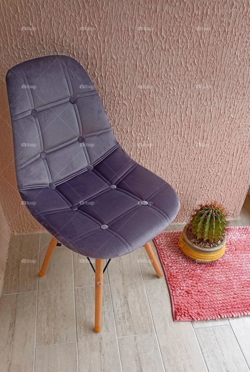 geometric pattern home interior chair