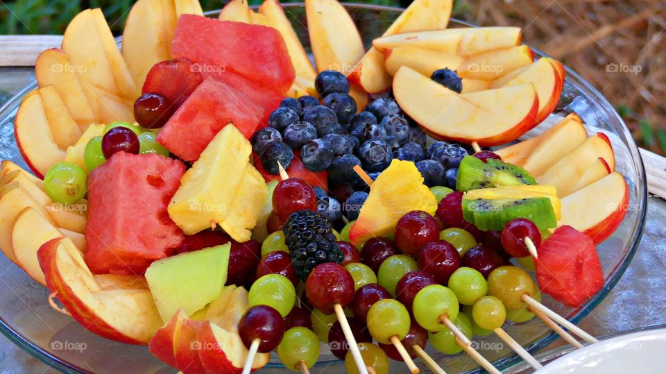 FRUITS - Fruits are an excellent source of essential vitamins and minerals, and they are high in fiber which helps reduce a persons risk of fevers heart attack