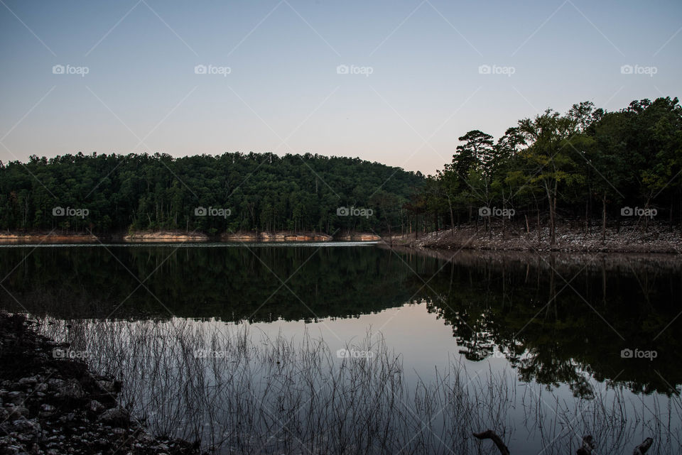 Sunrise on the lake. Sunrise on broken bow lake