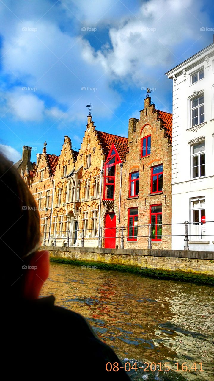 colorful Brugge . buildings in Brugge 