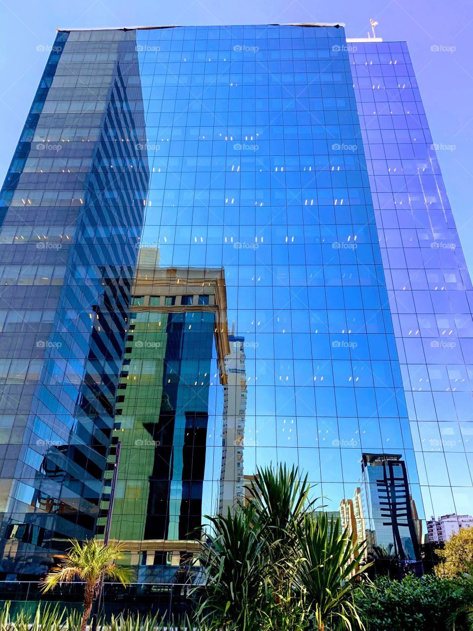 Mirrored urban building