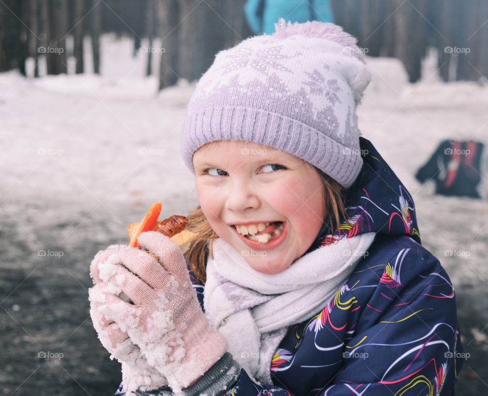 Child eating  food