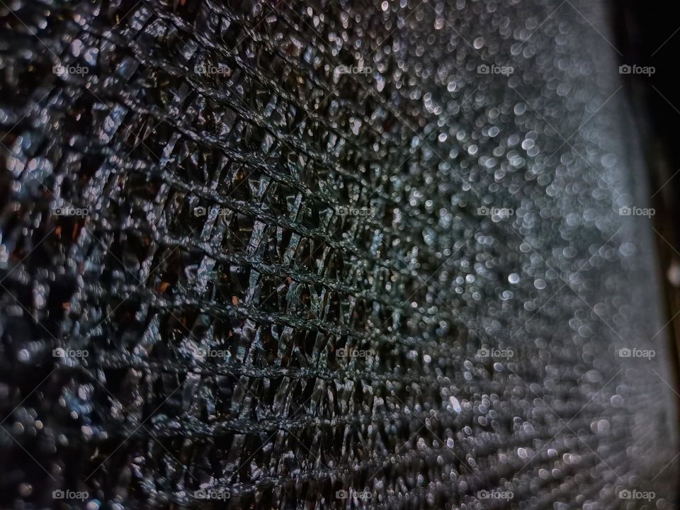 Close-up of black plastic on the whole frame