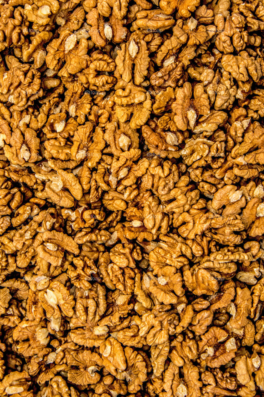 Full frame shot of walnuts