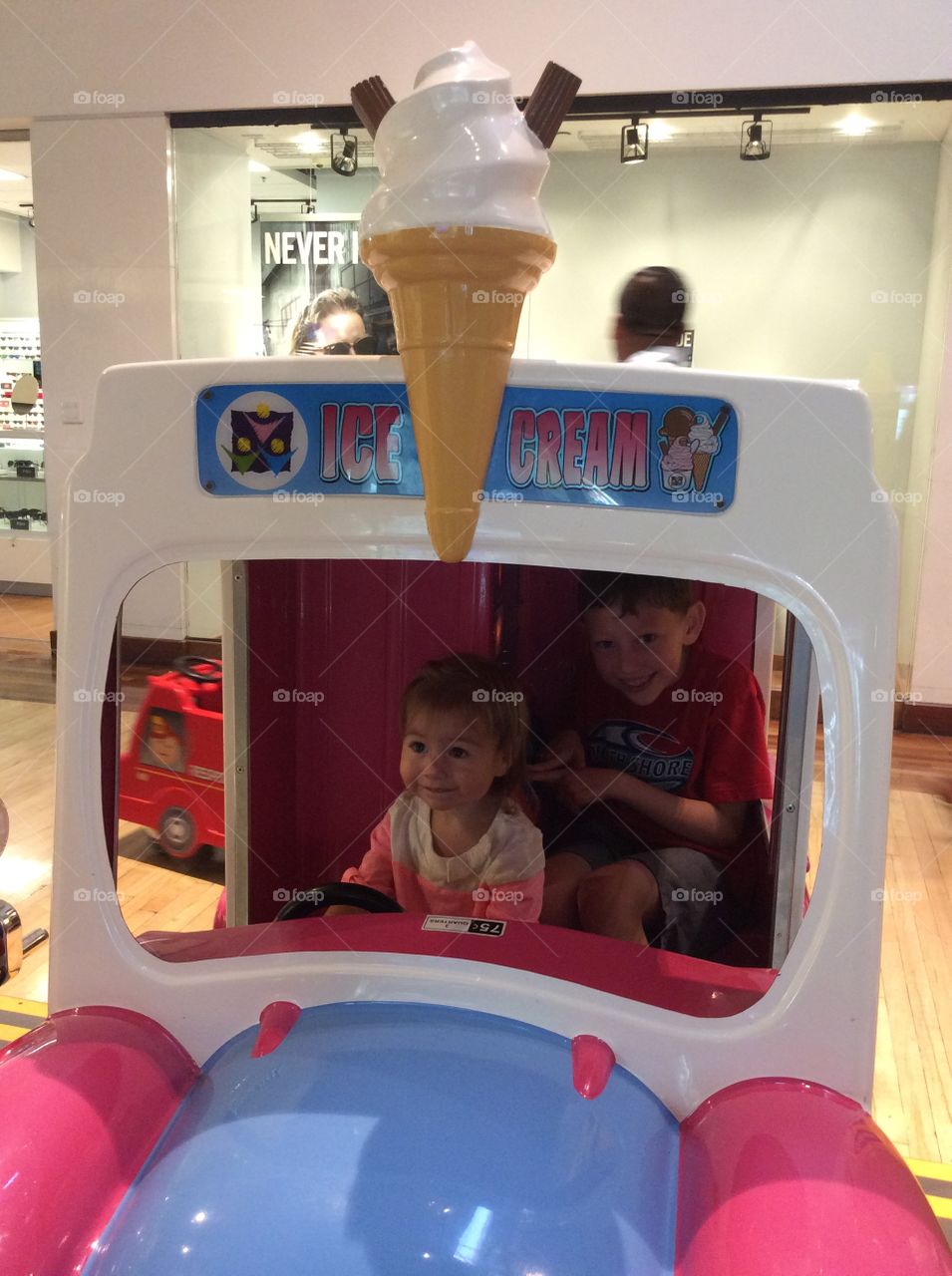 Kids on ice cream truck ride
