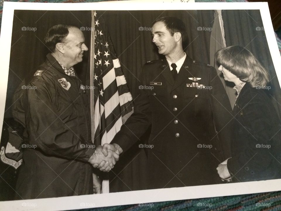 My brother receiving his promotion to Major in AF.