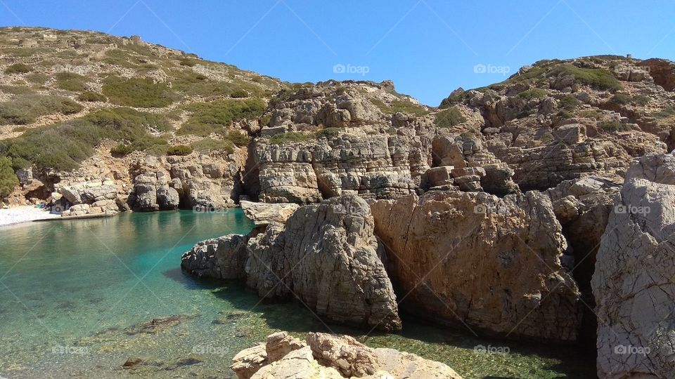 Clear sea water from Saria Island, Karpathos, Greece