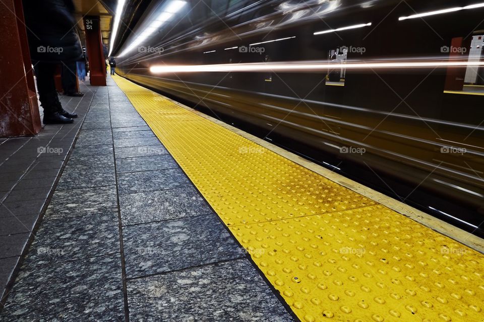 Approaching Underground train in New York