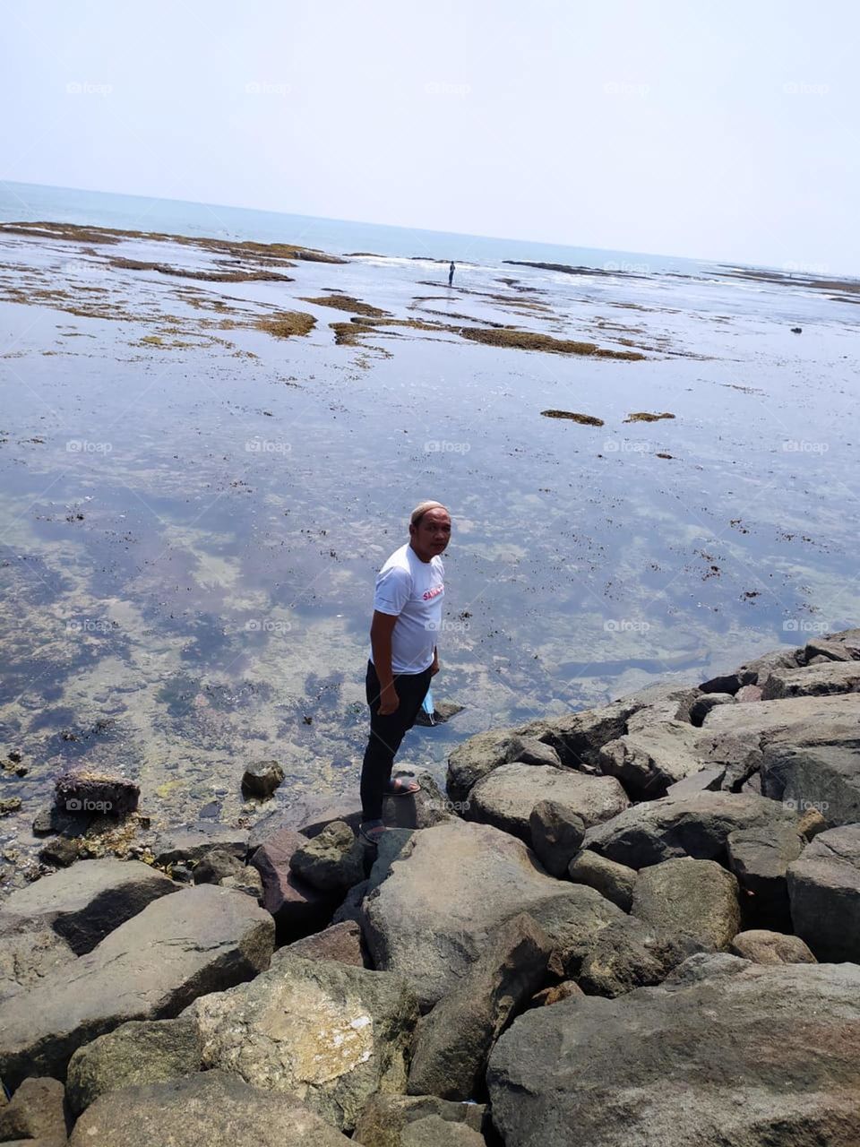 on the edge of the sea that was hit by the tsunami