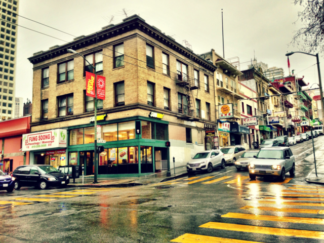 street yellow rain subway by gene916