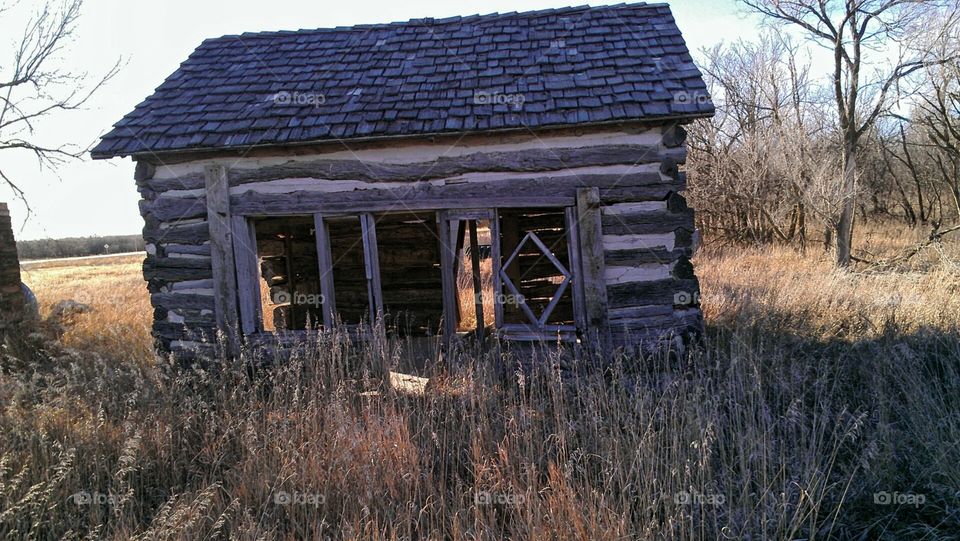 old log cabin. covert