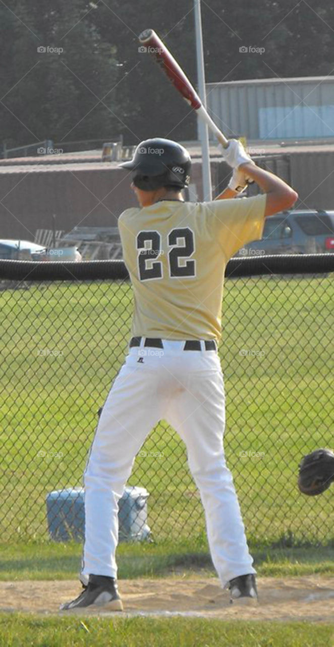 Batter up!. high school baseball  player up to bat