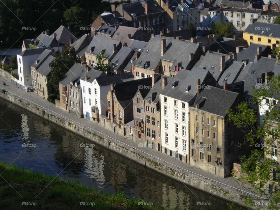 old buildings on river