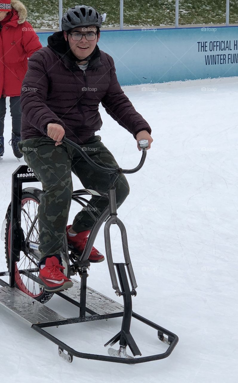 Winter, sports, ice rink, ice skating, ice bikes, outdoors, fun, recreation, winter, families, Buffalo, New York