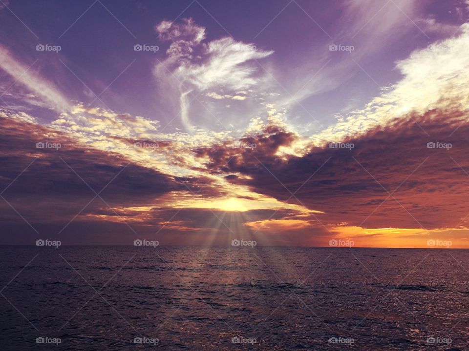 Dramatic sky over seascape