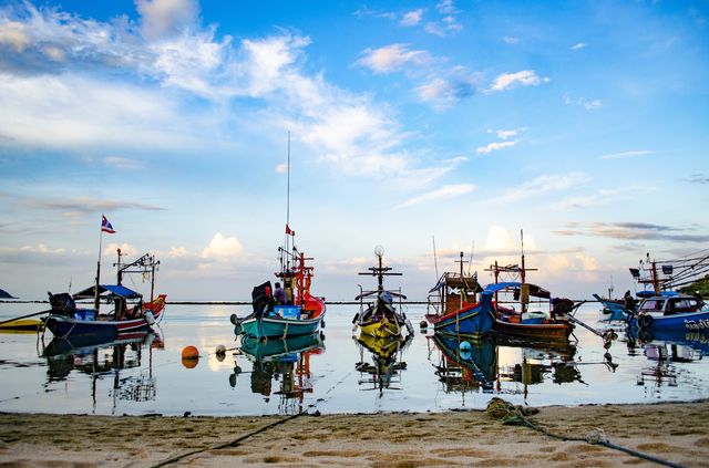 Fishing boats off the coast of Koh Samui, Thailand