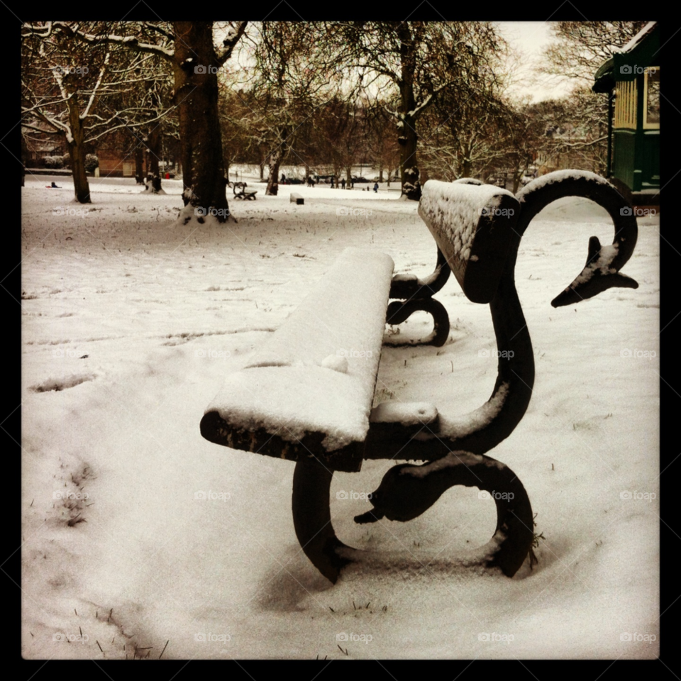 snow bench by kayeg82