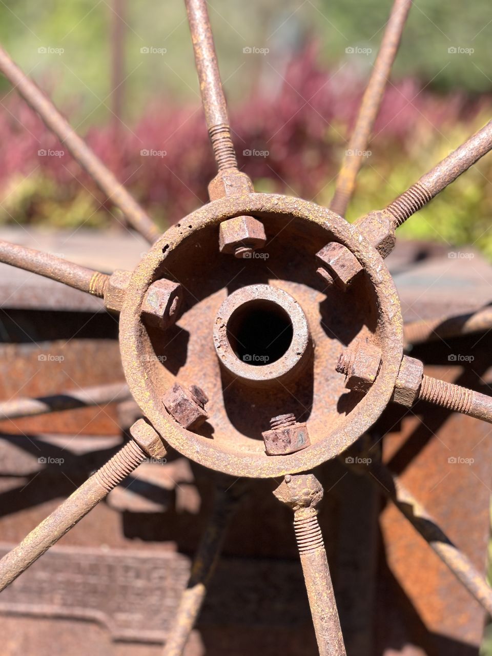Old metal wheel hub