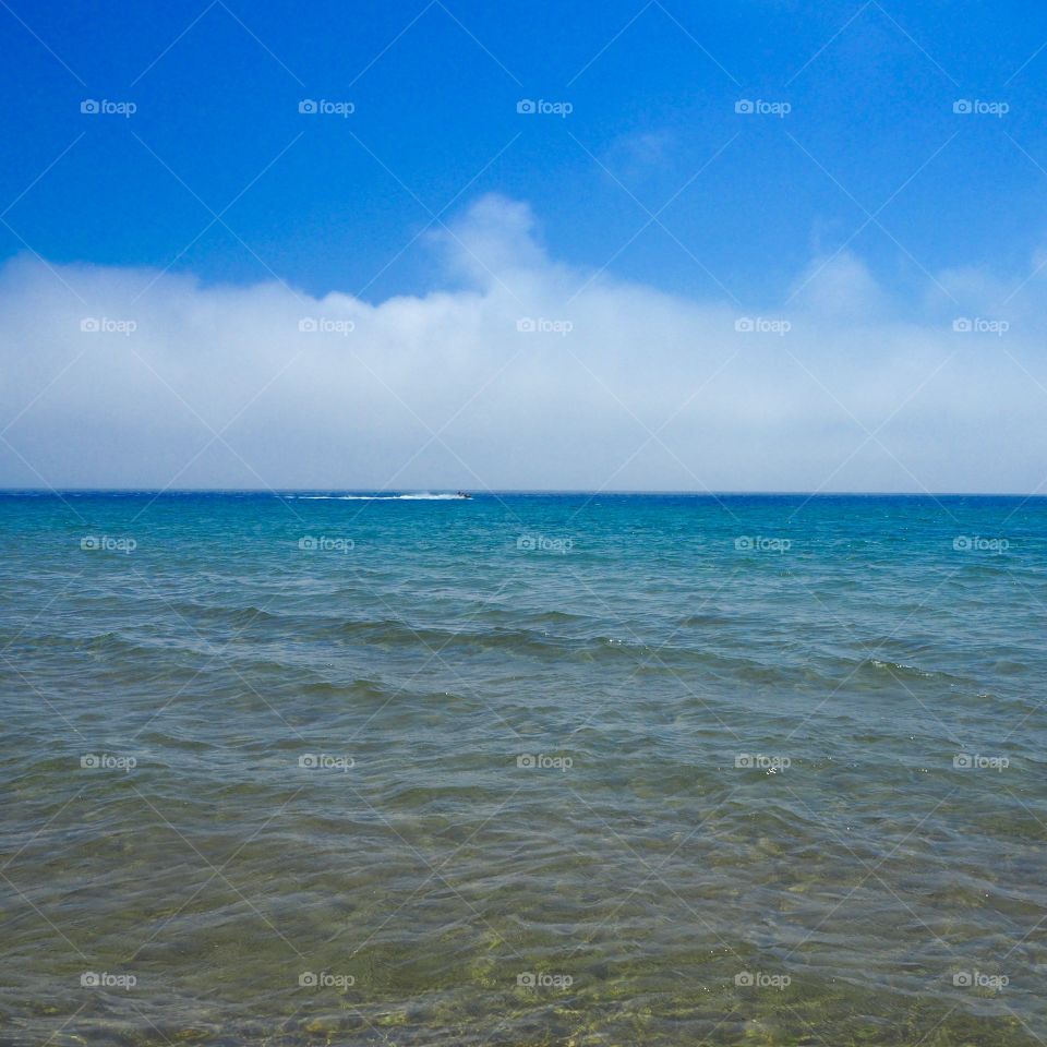 Sea horizon off Issos beach, Corfu, Greece