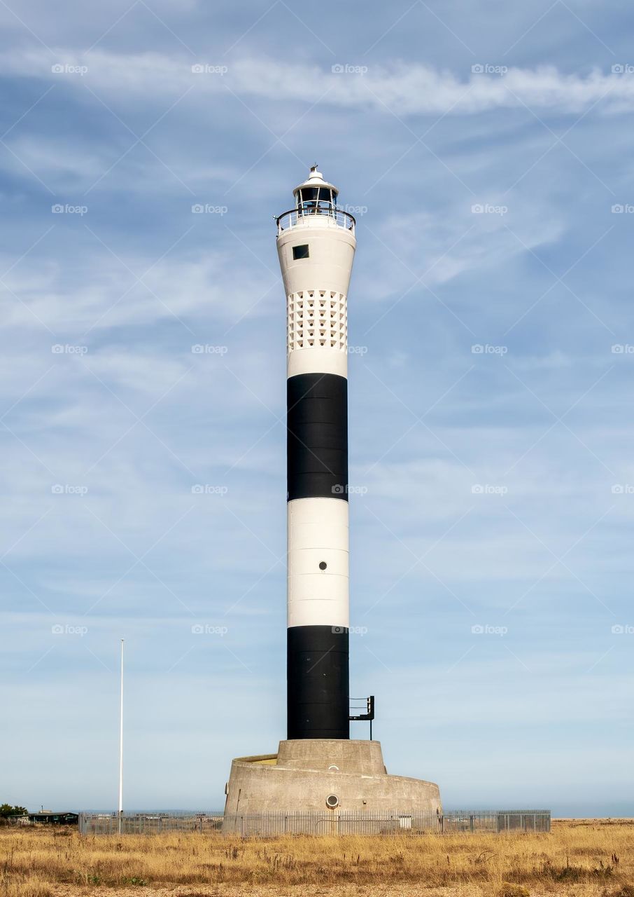 The current lighthouse at Dungeness, Kent, UK 