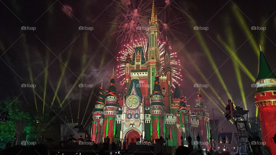 Cinderella Castle Christmas Fireworks