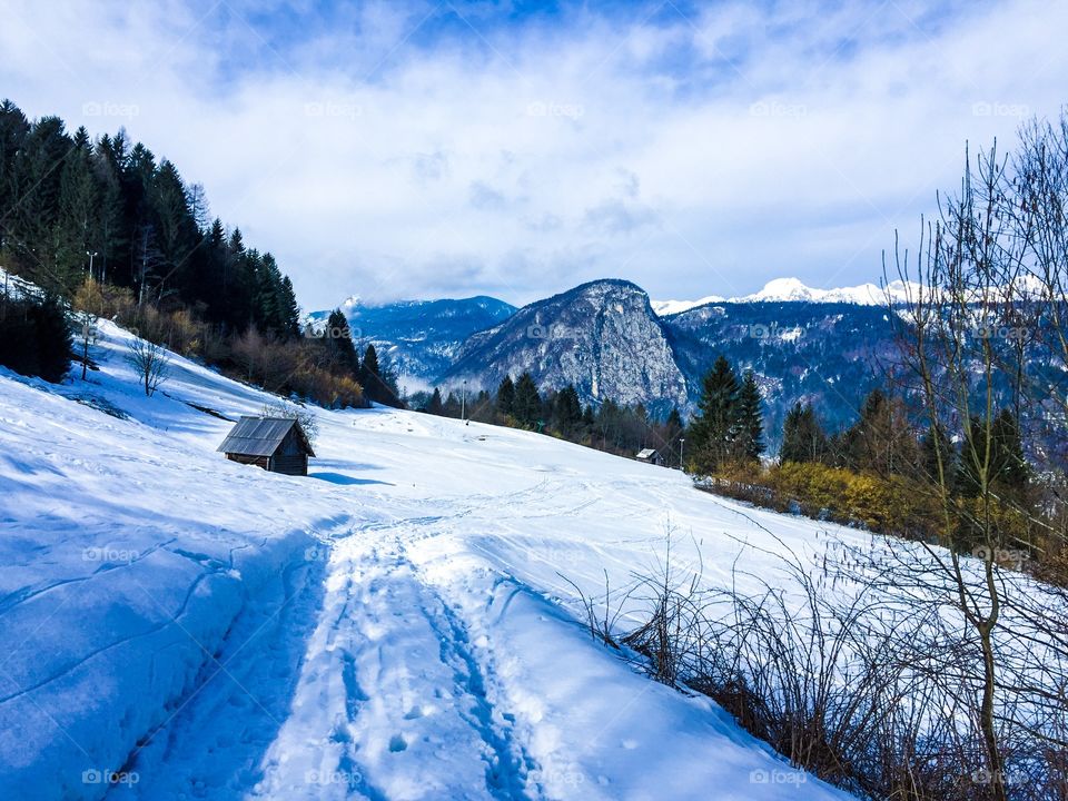 Snow over the mountain