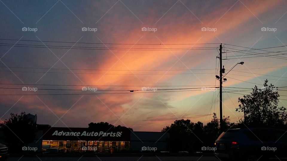 parts store at sunset
