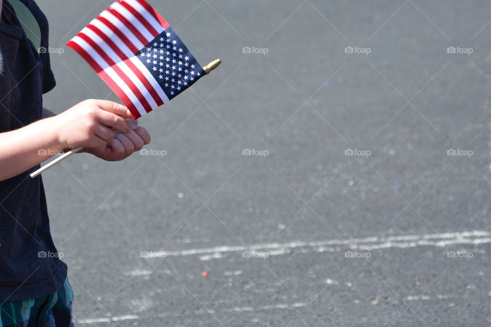 Child holding flag